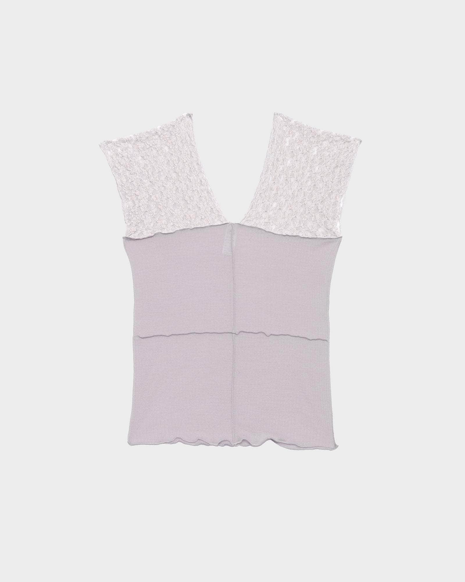 Baserange Nehru Tank - Organic Cotton Lace