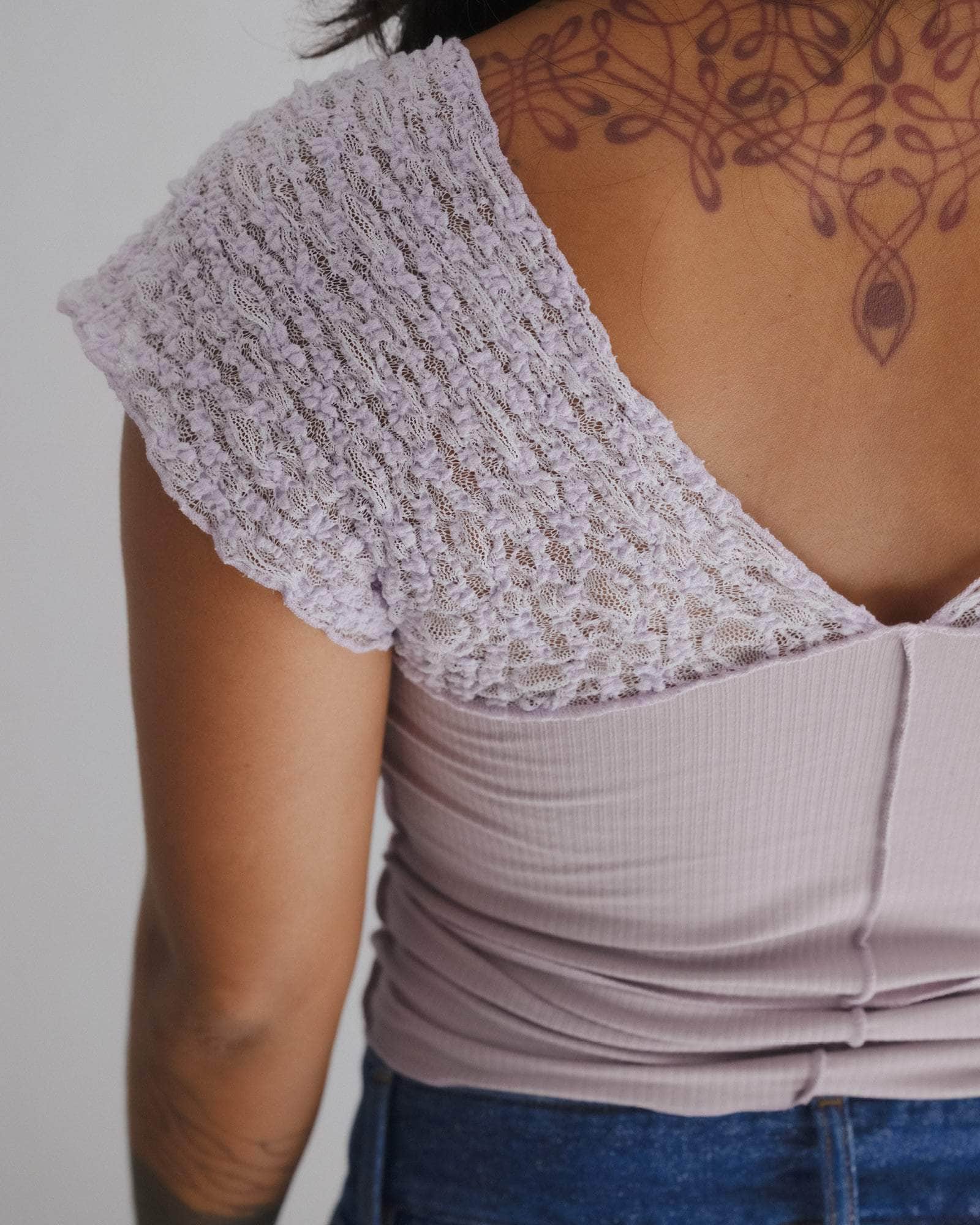 Baserange Nehru Tank - Organic Cotton Lace