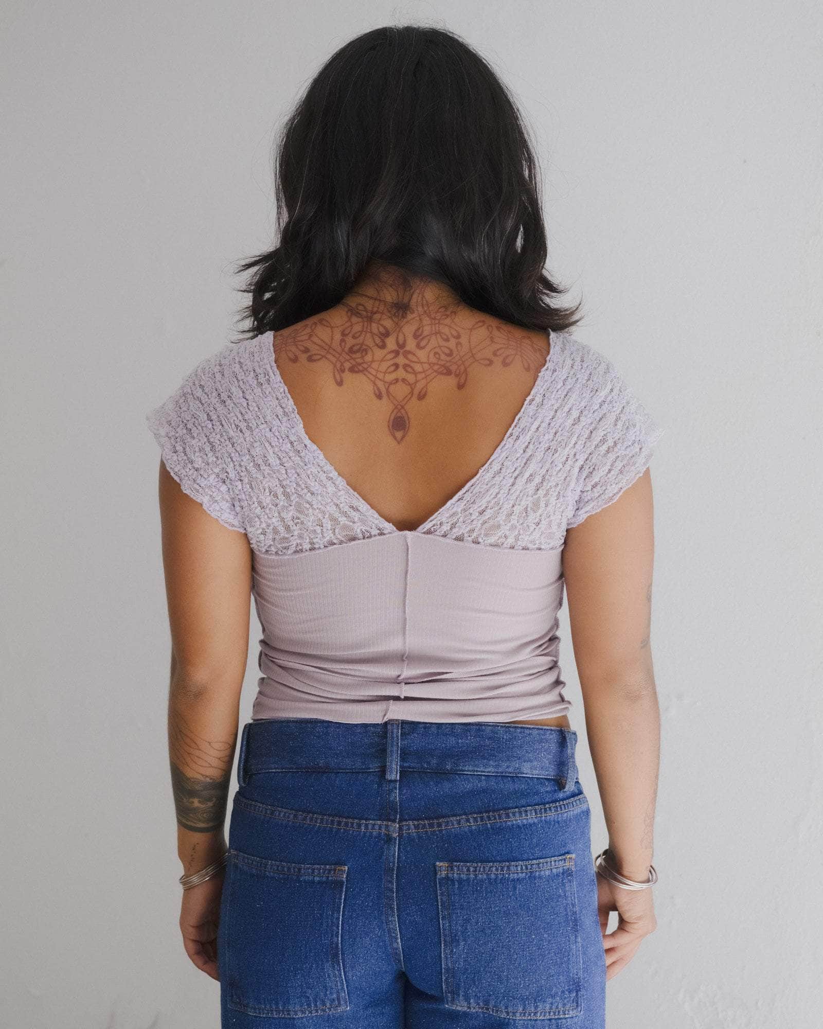 Baserange Nehru Tank - Organic Cotton Lace
