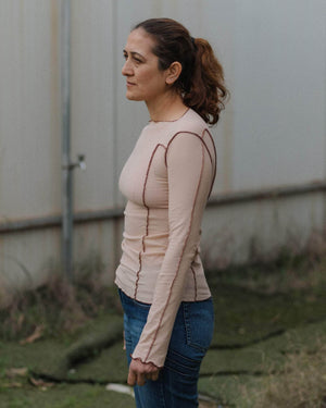 Baserange Omato Long Sleeve Tee tin beige