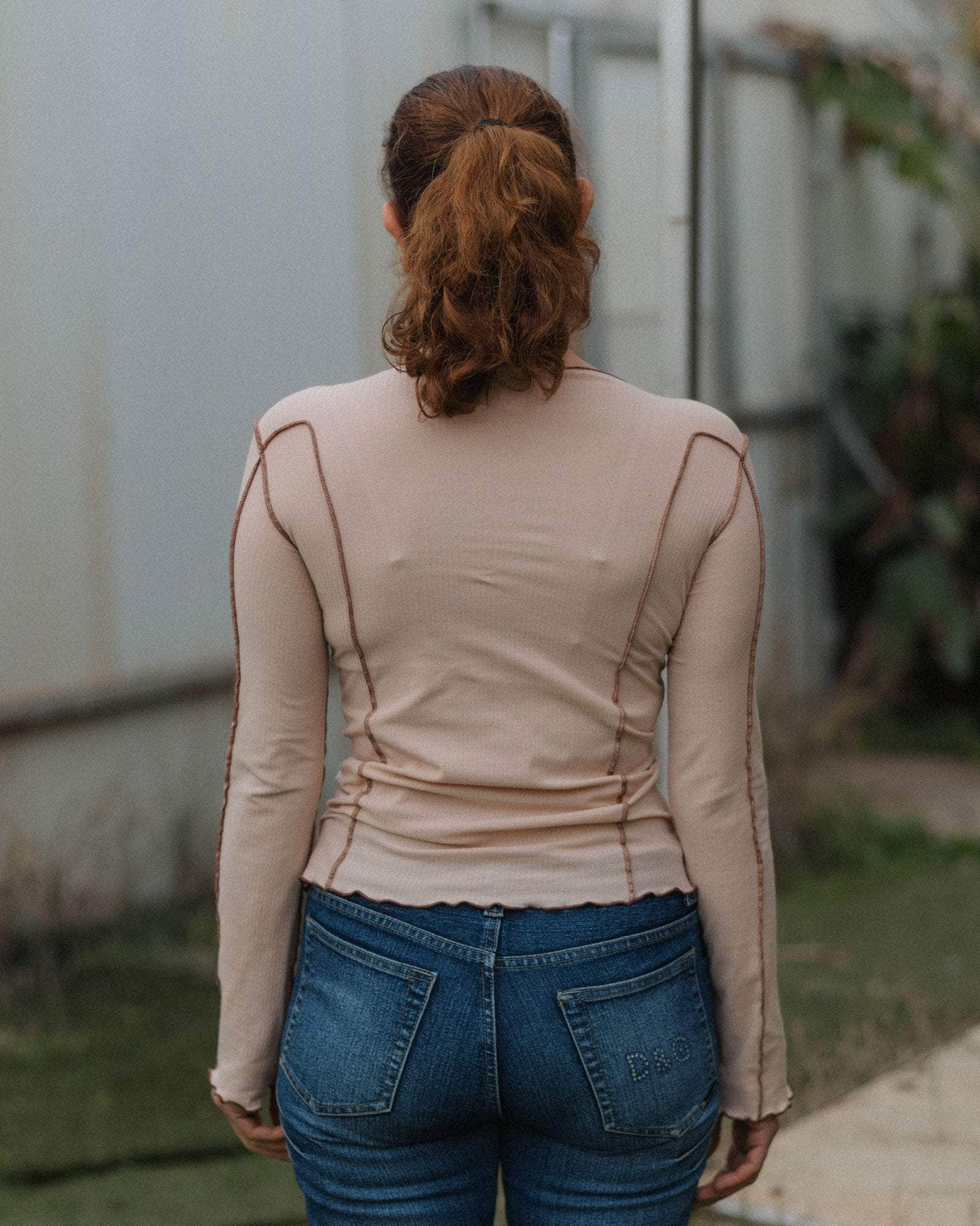 Baserange Omato Long Sleeve Tee tin beige