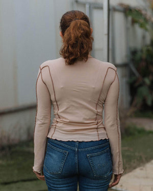Baserange Omato Long Sleeve Tee tin beige