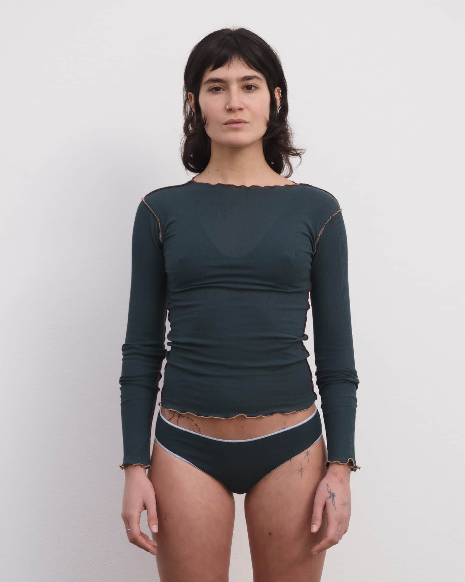 トップス Baserange VEIN LONG SLEEVE TEE Baserange Vein Long Sleeve Tee - Organic Cotton Rib – kyo journal