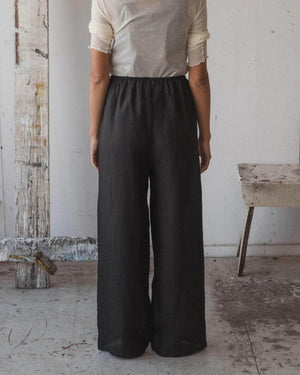 Baserange Stoa Pants Black Linen