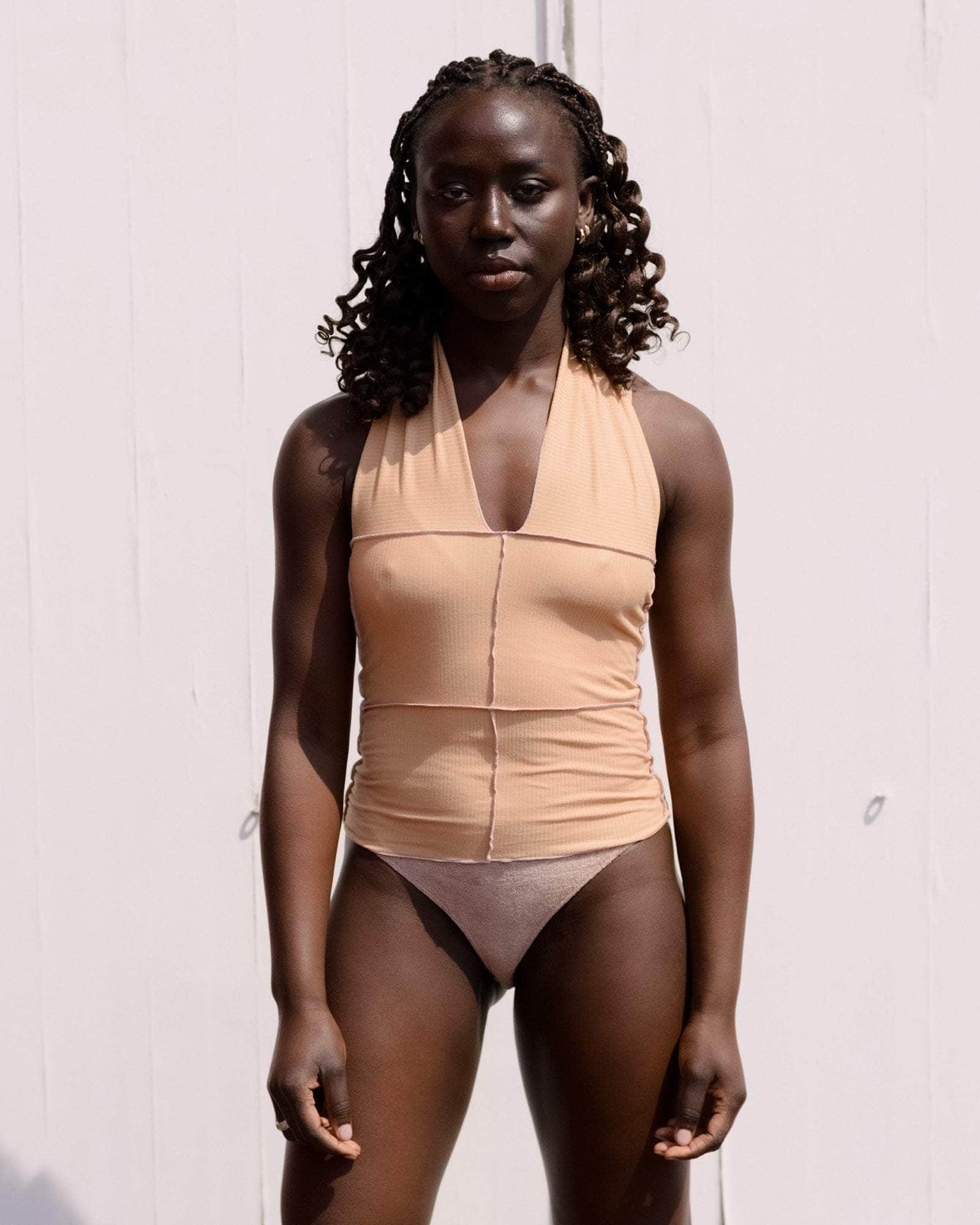 Baserange Cinder Halter Top - Organic Cotton Rib