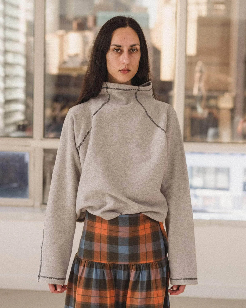 Baserange Fold Turtleneck - Recycled cotton fleece