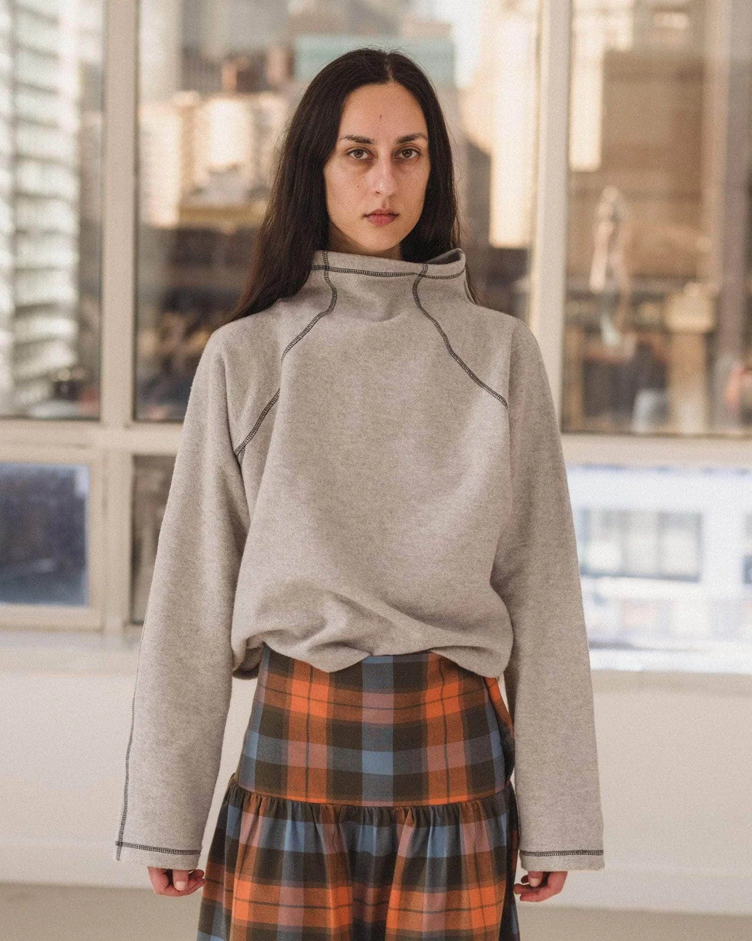 Baserange Fold Turtleneck - Recycled cotton fleece