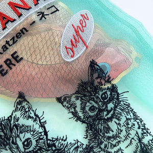 Brigitte Tanaka Cats bag in organza with embroideries