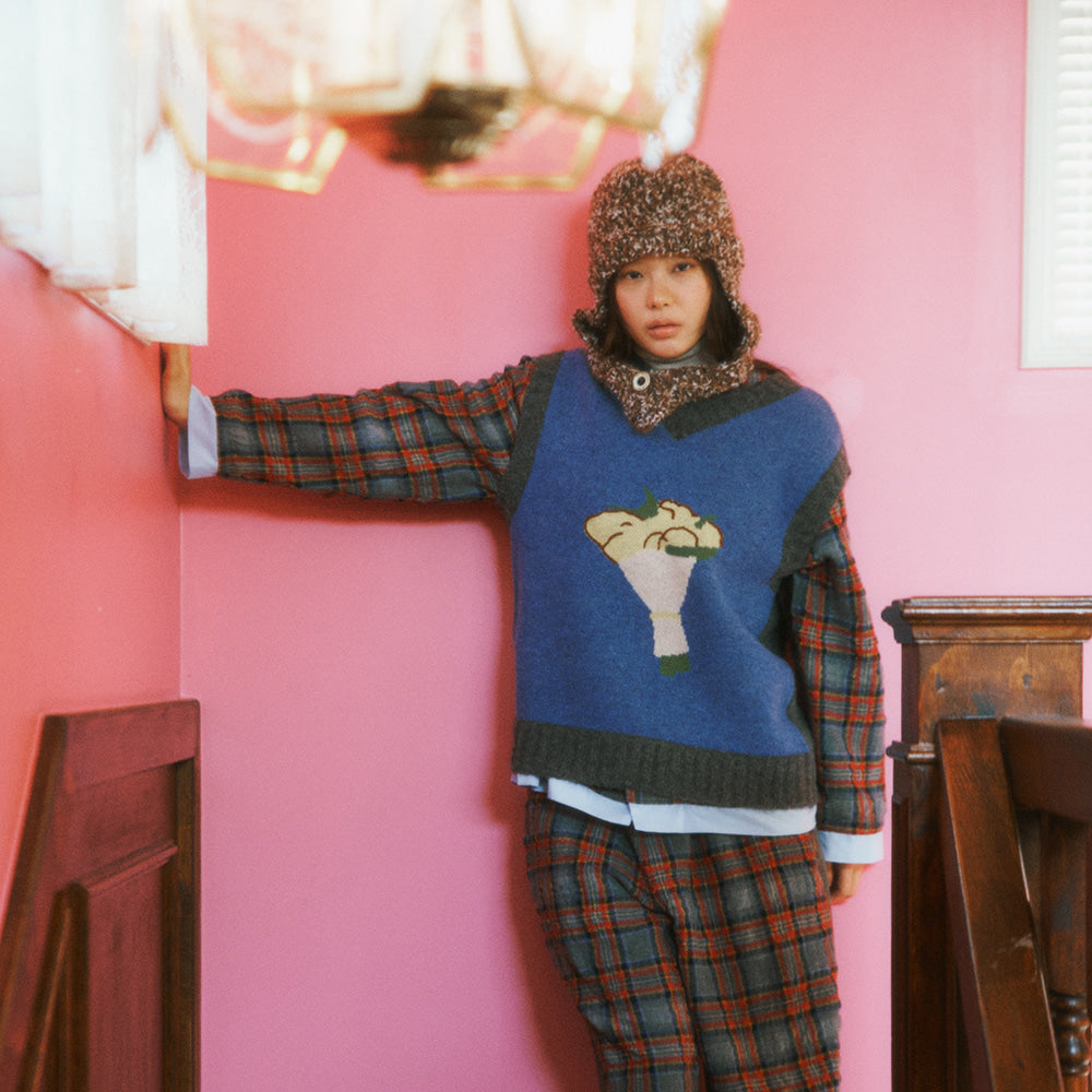 MISU À BARBE BOUQUET VEST GREY KRW