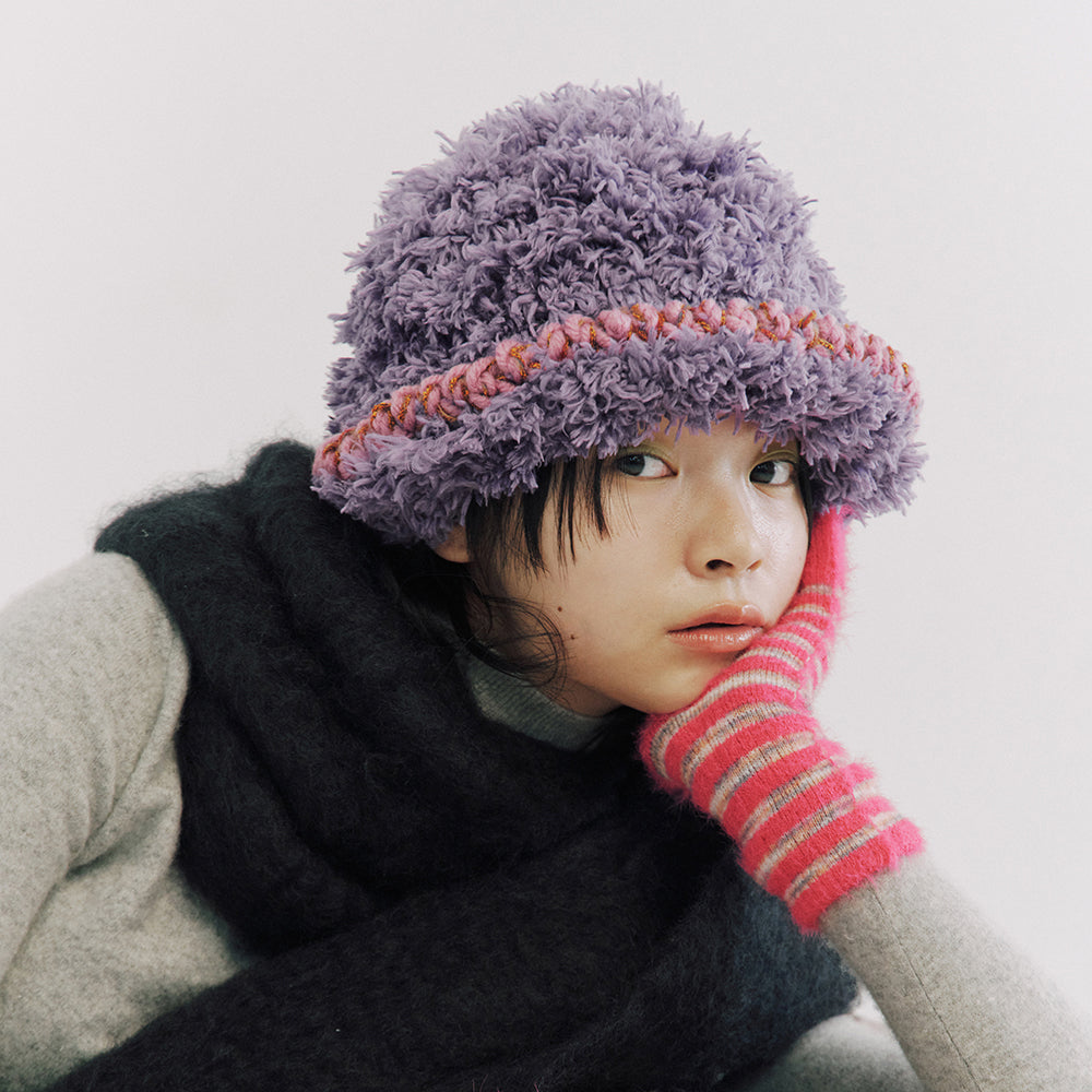 Misu à Barbe TEDDY BUCKET HAT PLUM