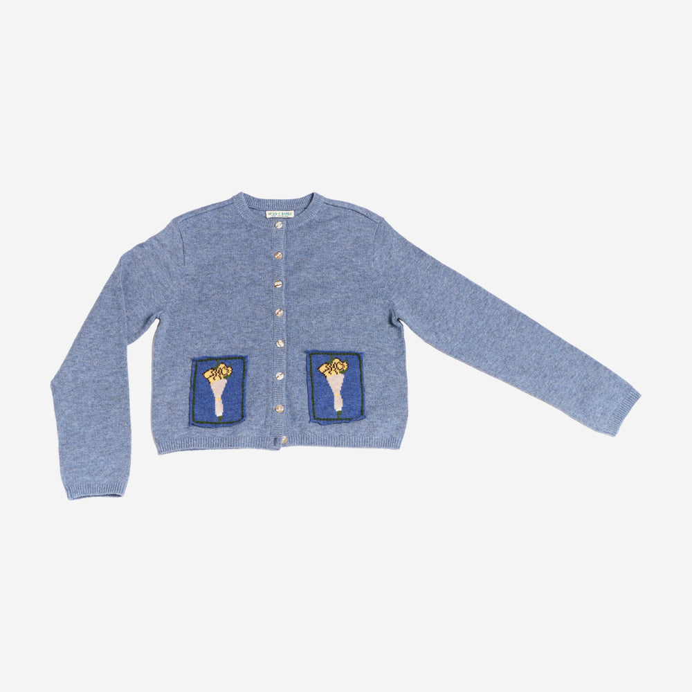 MISU À BARBE BOUQUET CARDIGAN BLUE