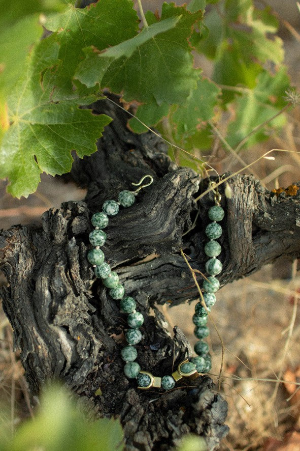 LEPAGÓN NECKLACE 42/25 GREEN JASPER