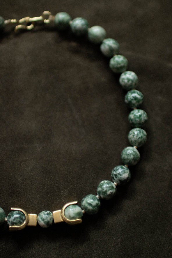 LEPAGÓN NECKLACE 42/25 GREEN JASPER