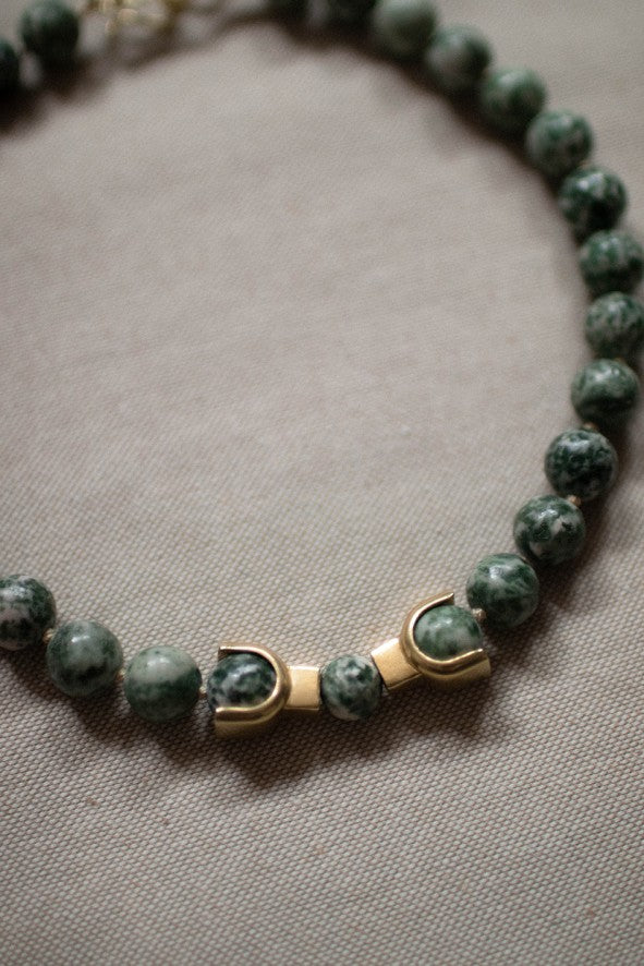 LEPAGÓN NECKLACE 42/25 GREEN JASPER