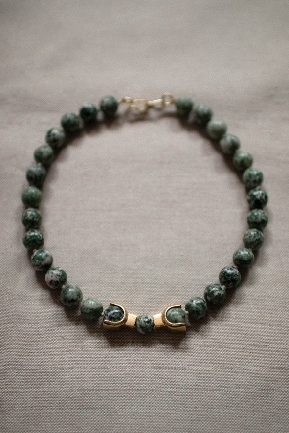 LEPAGÓN NECKLACE 42/25 GREEN JASPER