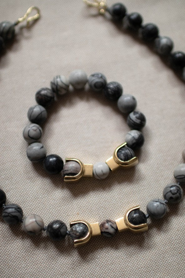 LEPAGÓN NECKLACE 42/25 SPIDER JASPER