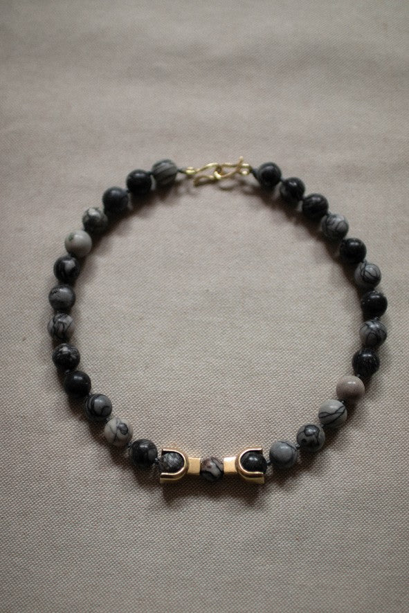 LEPAGÓN NECKLACE 42/25 SPIDER JASPER