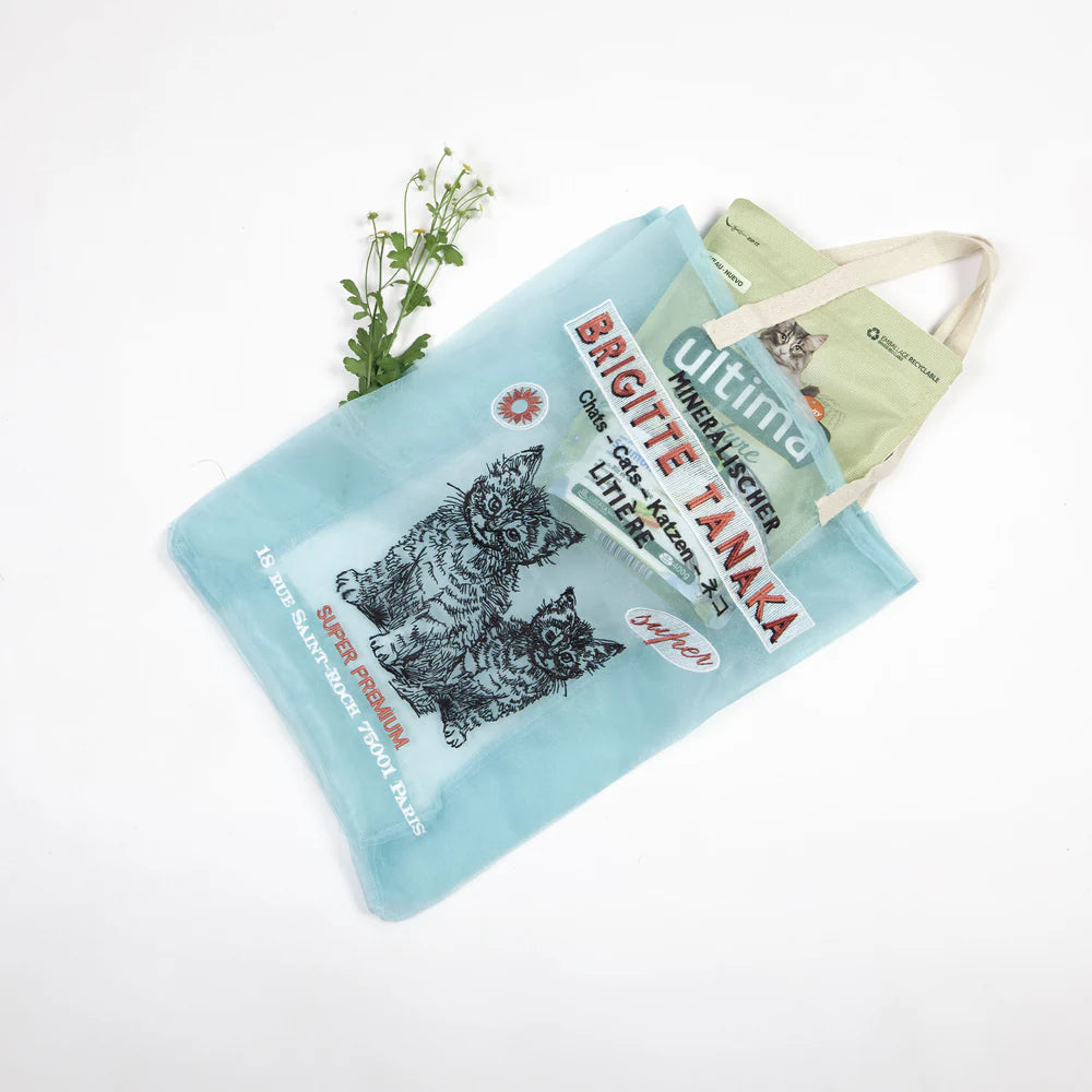 Brigitte Tanaka Cats bag in organza with embroideries – kyo journal Brigitte Tanaka Cats bag in organza with embroideries – kyo journal