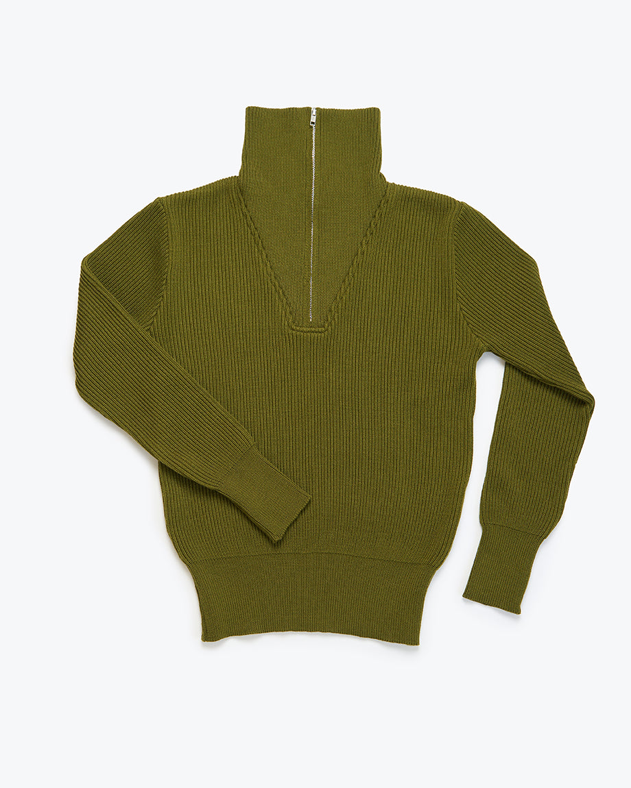 Studio de Lostanges TRUCKER SWEATER OLIVE / NAVY